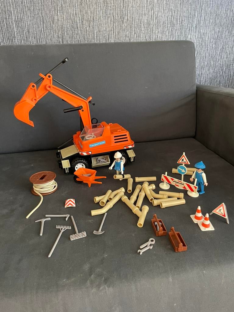 Playmobil graafmachine met accessoires - 3472, Kinderen en Baby's, Speelgoed | Playmobil, Ophalen of Verzenden, Zo goed als nieuw