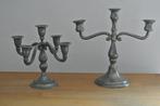 2 tinnen kandelaars, Antiek en Kunst, Ophalen of Verzenden, Overige materialen