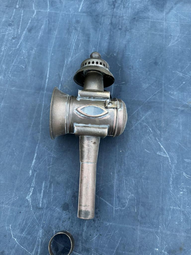 Antieke koperen lantaarn - Vintage scheepslamp, Antiek en Kunst, Ophalen