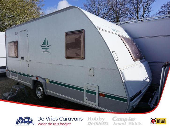 Eifelland Holiday 465 TF voortent, fietsendragers, Caravans en Kamperen, Caravans, Bedrijf, tot en met 4, Rondzit, Eifelland, Frans bed