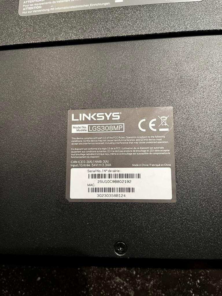 Linksys LGS308MP Smart Gigabit PoE+ Switch, Computers en Software, Netwerk switches, Ophalen of Verzenden, Gebruikt