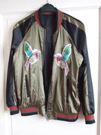 Zeer fraai bomberjasje met Japanse bloem kolibrie borduur M, Maat 38/40 (M), Overige kleuren, Ophalen of Verzenden, Zo goed als nieuw