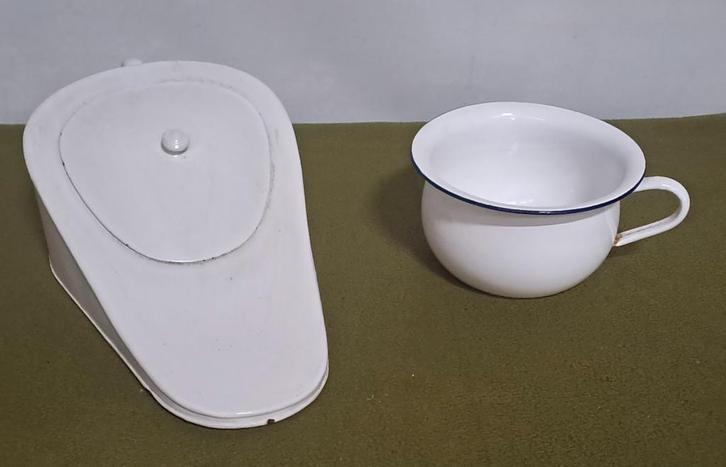 Emaille ondersteek / bedpan en po, Antiek en Kunst, Antiek | Emaille, Ophalen of Verzenden