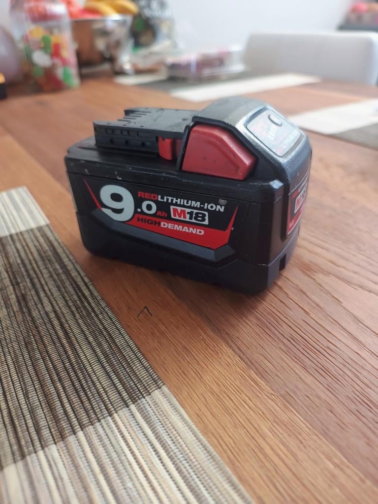 Milwaukee M18 REDLITHIUM-ION 9.0 Ah Accu Batterij, Ophalen of Verzenden, Gebruikt, Overige typen