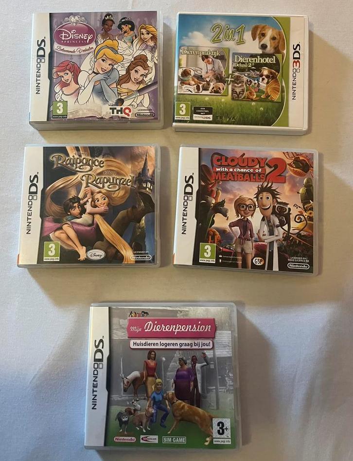 4 nintendo-DS spellen, 1 nintendo-3DS spel, Spelcomputers en Games, Games | Nintendo 2DS en 3DS, Gebruikt, Avontuur en Actie, 1 speler