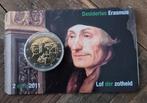 Erasmus 2 euro munt 2011 in coinkaart, Postzegels en Munten, Munten | Nederland, Ophalen of Verzenden, Koningin Beatrix, Euro's