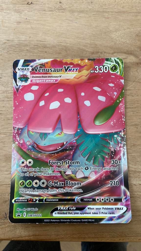 Venusaur Vmax grote kaart, Hobby en Vrije tijd, Verzamelkaartspellen | Pokémon, Ophalen, Zo goed als nieuw, Losse kaart