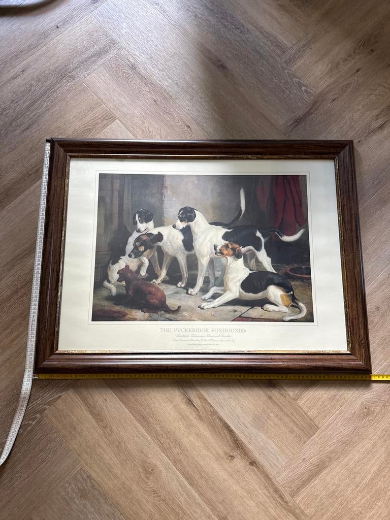 Ingelijste print "The Puckeridge Foxhounds", Antiek en Kunst, Kunst | Schilderijen | Klassiek, Ophalen of Verzenden