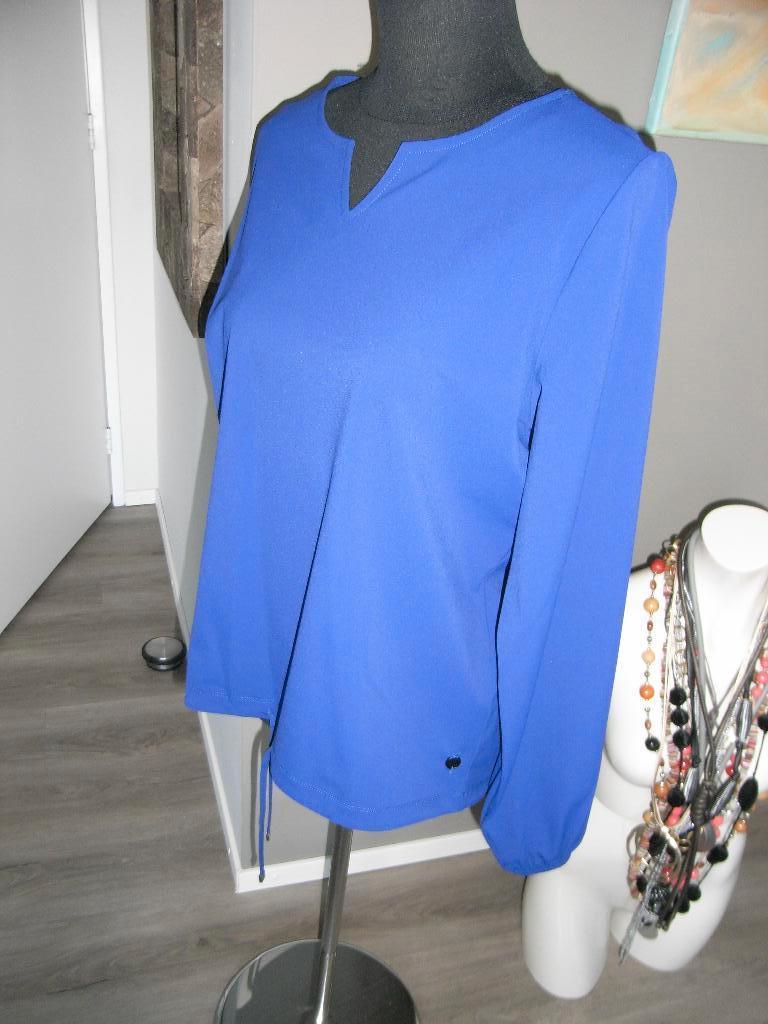 ZOSO kobaltblauw blouse/top lange mouw travelstof mt M/38/40, Maat 38/40 (M), Blauw, Nieuw, Ophalen of Verzenden