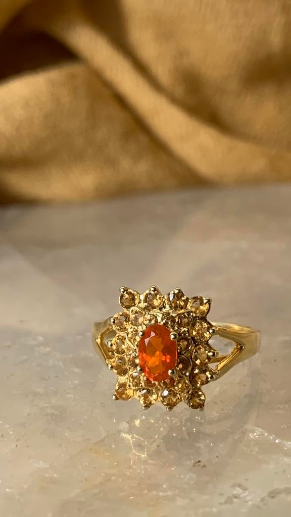 Saffier geel edeopaal geluk vreugde welvaart uniek magie, Sieraden, Tassen en Uiterlijk, Ringen, Geel, Nieuw, Ophalen of Verzenden