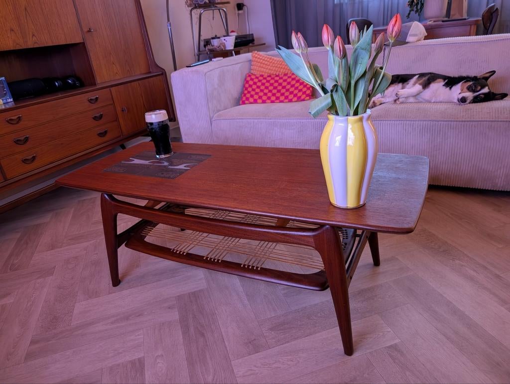 Louis van Teeffelen Salontafel (WéBé) Ravelli, Huis en Inrichting, Tafels | Salontafels, Ophalen, 100 tot 150 cm, Teakhout, 50 tot 100 cm