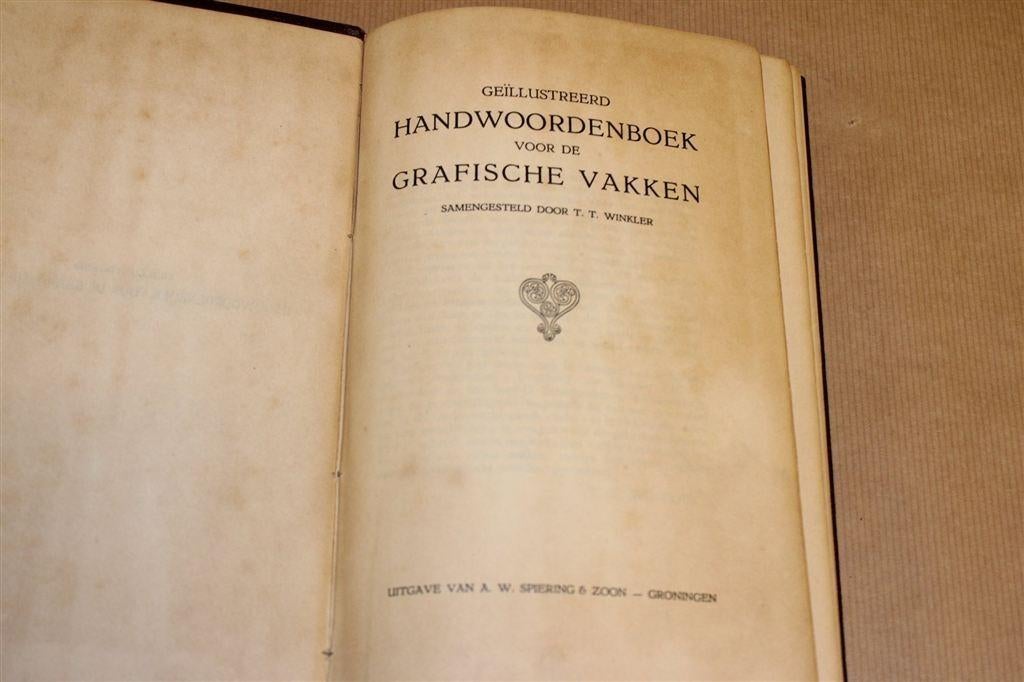 Handwoordenboek Druktechniek & Typografie [1933] Winkler, Antiek en Kunst, Antiek | Boeken en Bijbels, Ophalen of Verzenden