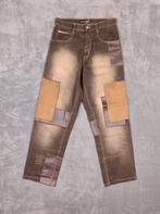 Southpole Baggy Jeans Broek Patchwork 30 Leather Y2K, Blauw, W32 (confectie 46) of kleiner, Ophalen of Verzenden, Zo goed als nieuw