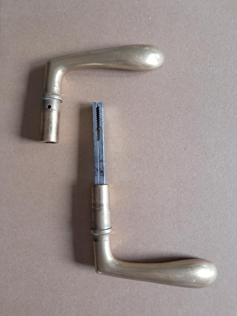 Deurknop messing, Ophalen of Verzenden, Gebruikt, Koper of Messing, Klink of Kruk
