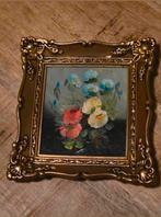 Bloemstilleven in sierlijke baroklijst, Antiek en Kunst, Ophalen of Verzenden