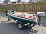 Karper/Roeiboot met trailer en Selva buitenboordmotor, Watersport en Boten, Roeiboten, Ophalen, Gebruikt, Polyester, Met motor