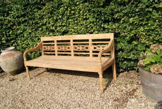 Teak stationsbank / teak tuinbank 190 cm, Verzenden, Nieuw, Teakhout