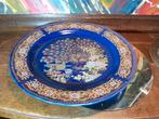 Serveerbord: Taous, sprankelende pauwen, porselain, Porselein of Keramiek, Schaal, Rond, Ophalen of Verzenden