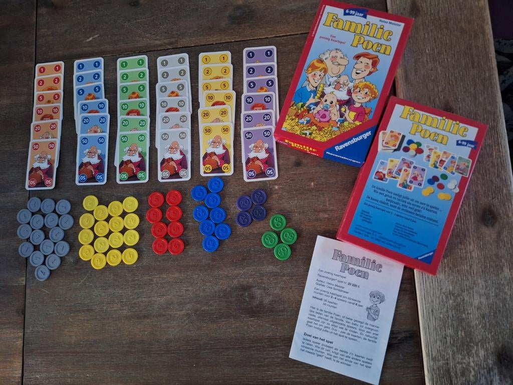 Familie Poen kaartspel, Hobby en Vrije tijd, Gezelschapsspellen | Kaartspellen, Ophalen of Verzenden, Zo goed als nieuw