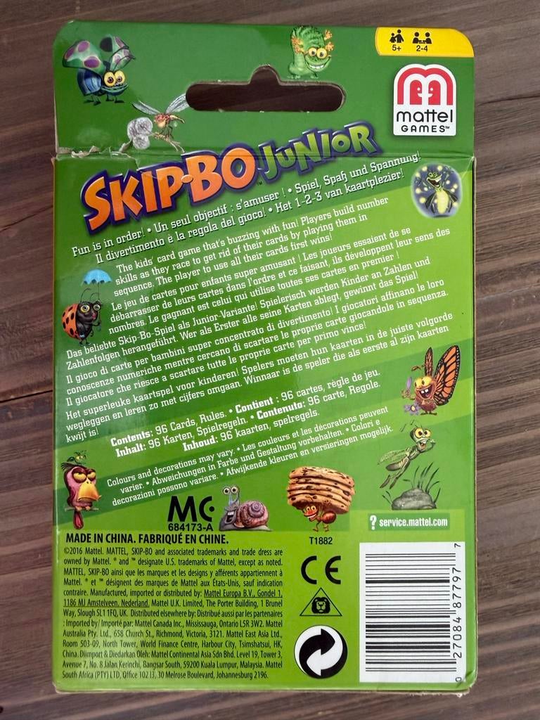 Skip-Bo Junior Kaartspel - Vanaf 5 jaar, 2-4 spelers, Een of twee spelers, Ophalen of Verzenden, Zo goed als nieuw