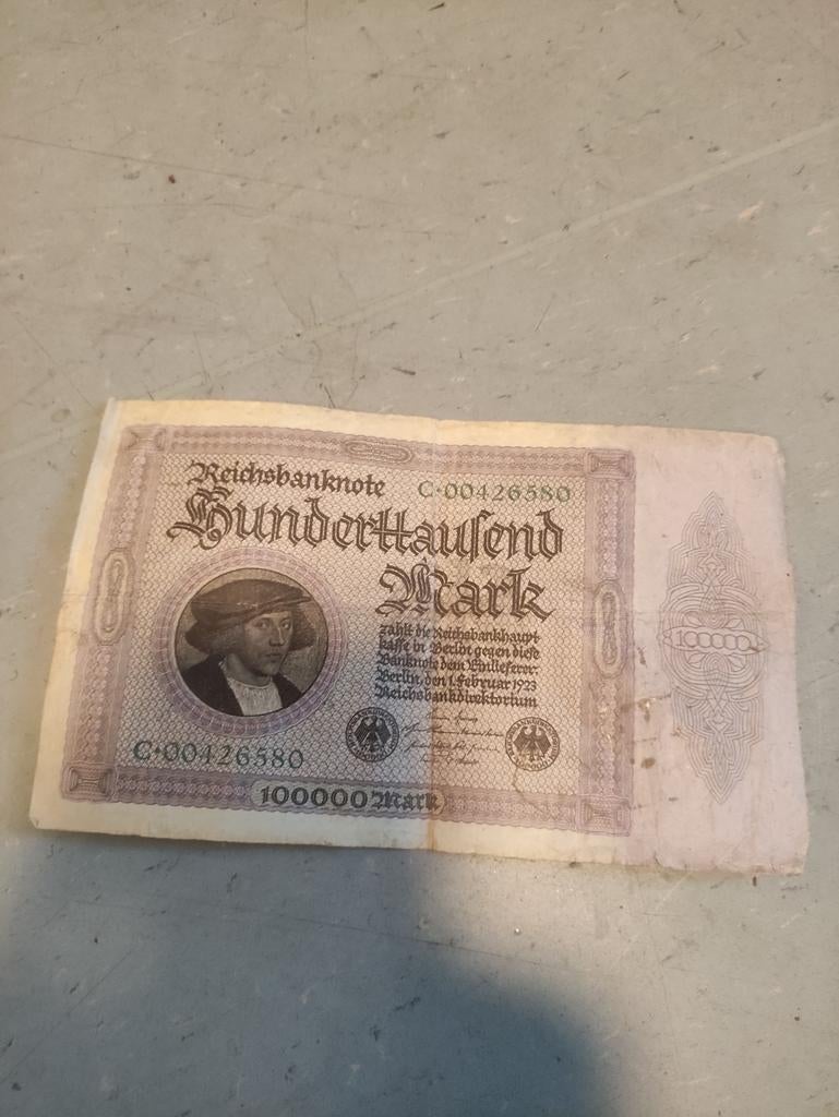 Honderdduizend Mark bankbiljet, Postzegels en Munten, Bankbiljetten | Europa | Niet-Eurobiljetten, Ophalen of Verzenden
