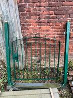 Groen metalen poort hek, Ophalen, Met poort, Gebruikt, Tuinhek