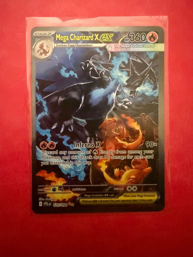 Mega Charizard X EX Pokémon Kaart 125/094, Ophalen, Zo goed als nieuw, Losse kaart, Foil
