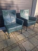 Montis Charly design stoelen groen leer., Ophalen of Verzenden, Gebruikt, Leer, Twee