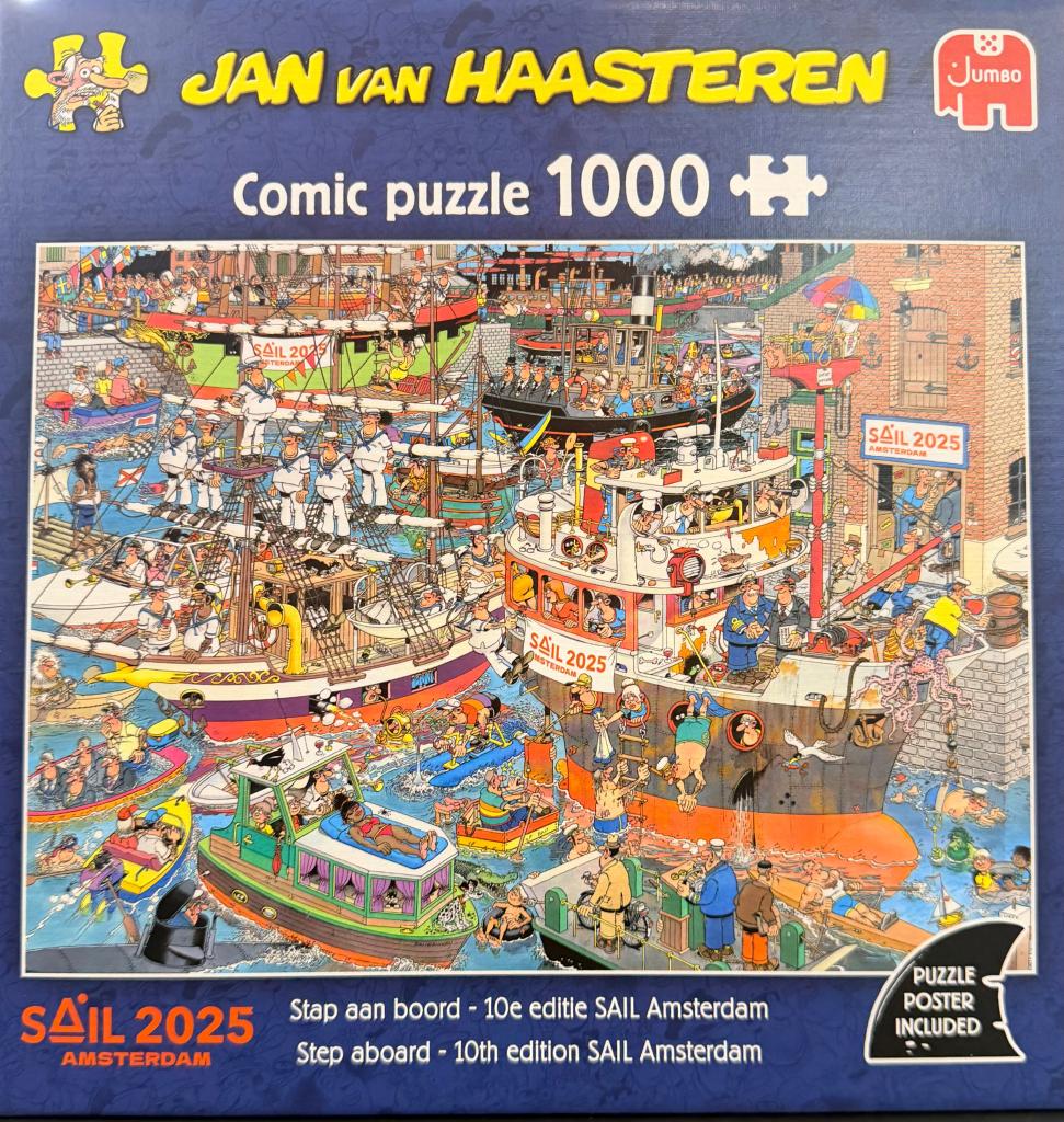Jan van Haasteren ( Nieuw ) Stap aan boord., Hobby en Vrije tijd, Denksport en Puzzels, Nieuw, Legpuzzel, 500 t/m 1500 stukjes