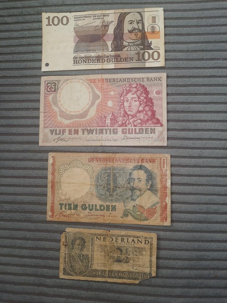 Setje oude Nederlandse bankbiljetten (4 stuks), Ophalen of Verzenden