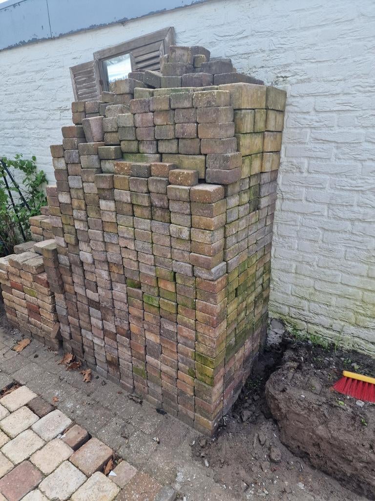 Sierbestrating stenen 10x10 cm, ca. 20 m², Gebruikt, Klinkers, Ophalen of Verzenden, 10 m² of meer