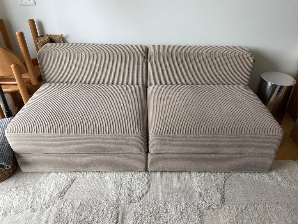 2 IKEA Jättebo Hoes 1,5-zits module Samsala grijsbeige, Ophalen of Verzenden, Zo goed als nieuw, 75 tot 100 cm, 200 tot 250 cm