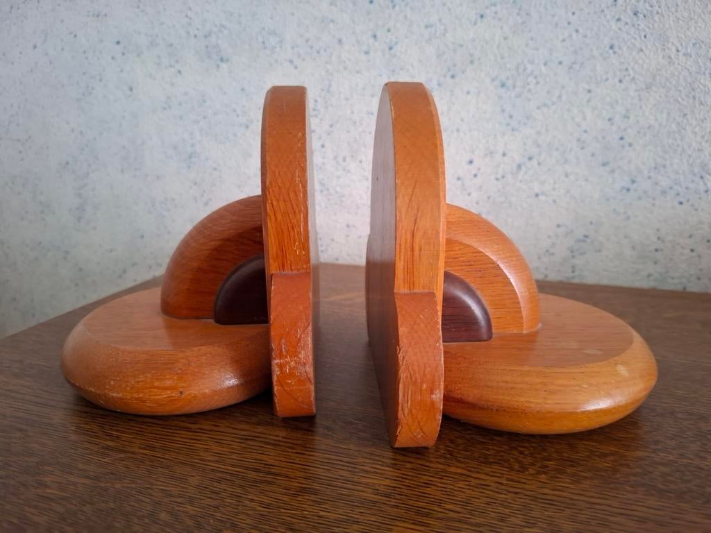 Art Deco Boekensteunen - Houten Design, Antiek en Kunst, Ophalen of Verzenden