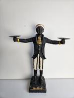 Decoratief butlerbeeld - Kandelaar met twee houders, Antiek en Kunst, Ophalen of Verzenden, Koper of Brons