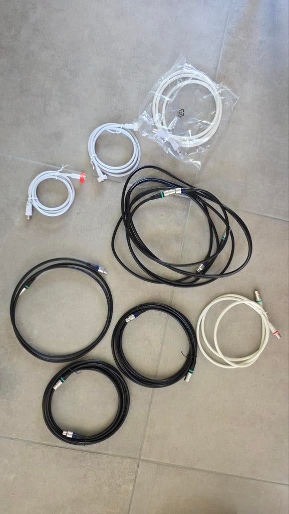 Coax kabels, bijna allemaal nieuw - per stuk of in één koop, Ophalen of Verzenden