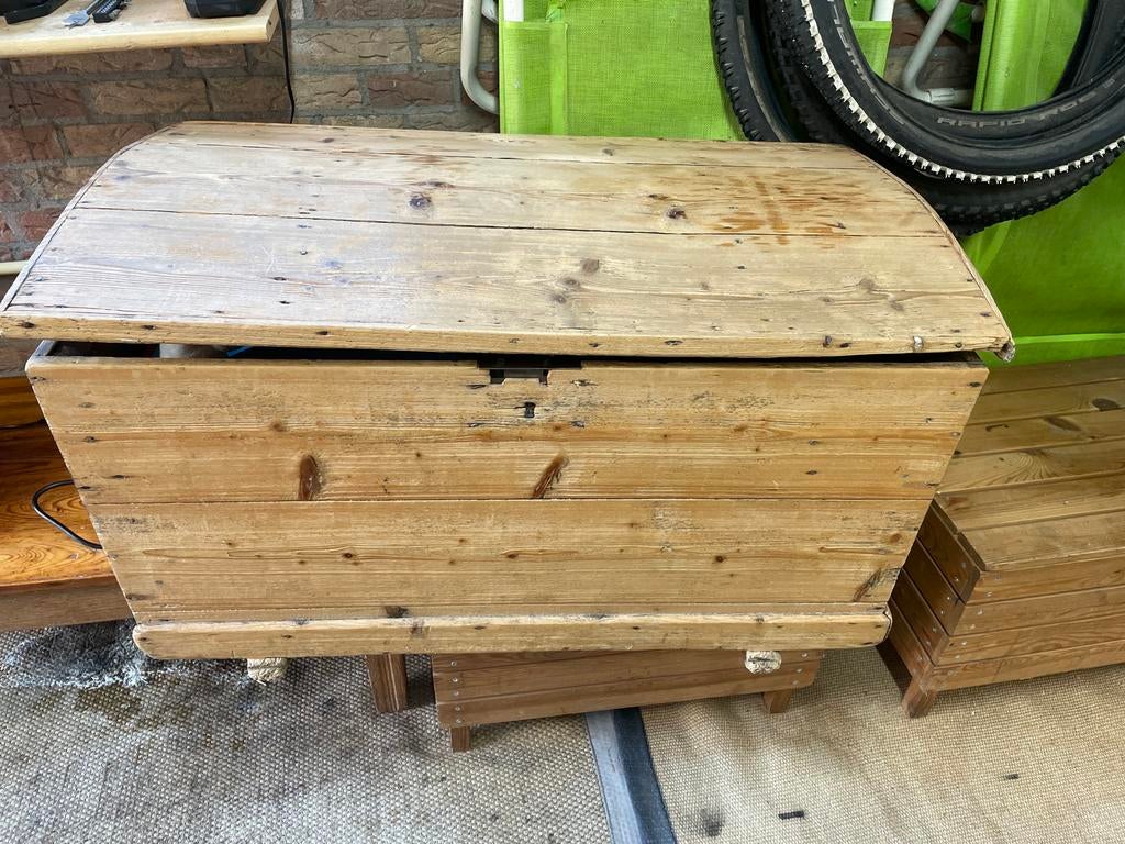 Vintage houten kist / dekenkist, Gebruikt, 100 tot 150 cm, 50 tot 75 cm, Ophalen of Verzenden