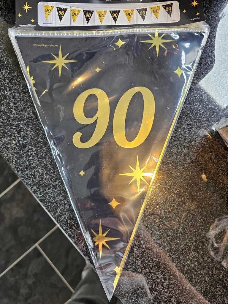 Versiering verjaardag 90 jaar, Ophalen of Verzenden, Zo goed als nieuw, Versiering, Verjaardag