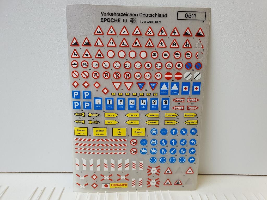 HEKI H0 6511 Duitse verkeersborden tijdperk III (1950-1968), Overige merken, Natuur, Gelijkstroom of Wisselstroom, Ophalen of Verzenden