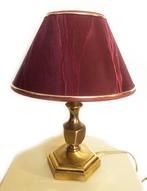 Vintage tafellamp goud messing lampvoet, rode klassiek, Ophalen of Verzenden, Gebruikt, Overige materialen, Minder dan 50 cm