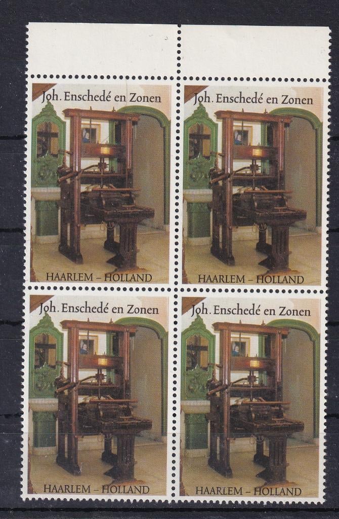 X123) 4x vignet Joh Enschede Haarlem, Verzenden, Na 1940, Postfris