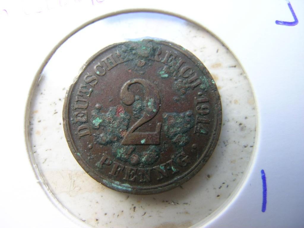 2 Pfennig 1914 J Duitsland, Ophalen of Verzenden, Duitsland, Losse munt