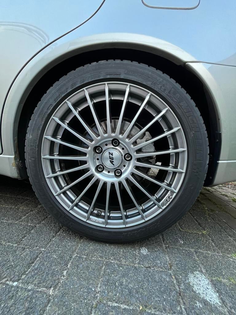 AEZ velgen 18 inch 114.3 met Michelin Pilot Sport 3 banden, Auto-onderdelen, Banden en Velgen, 18 inch, Gebruikt, Banden en Velgen
