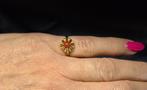 Vintage ring met bloedkoraal. 206/149., Ophalen of Verzenden, Goud, Ring, Met edelsteen