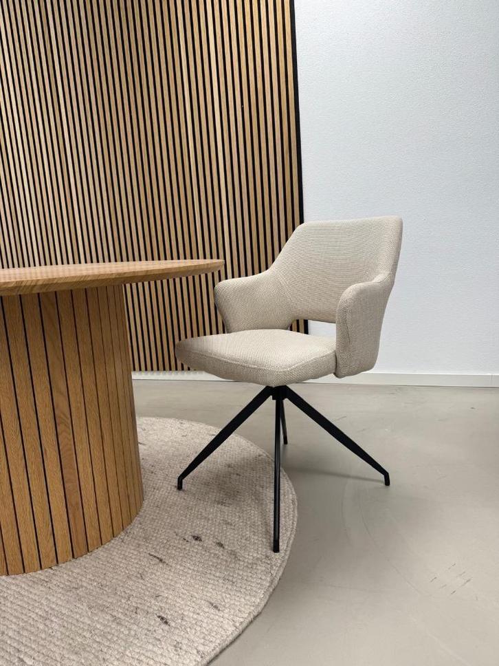 Kick Nora eetkamerstoel Beige - Set van 6 - Nieuw in doos, Huis en Inrichting, Stoelen, Nieuw, Vijf, Zes of meer stoelen, Stof