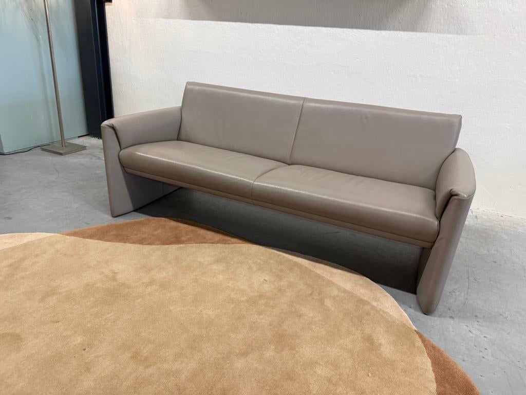 Leolux Boa Vista Bank 3 zits grijs leer Design 193, Leolux, 150 tot 200 cm, Driepersoons, Ophalen of Verzenden