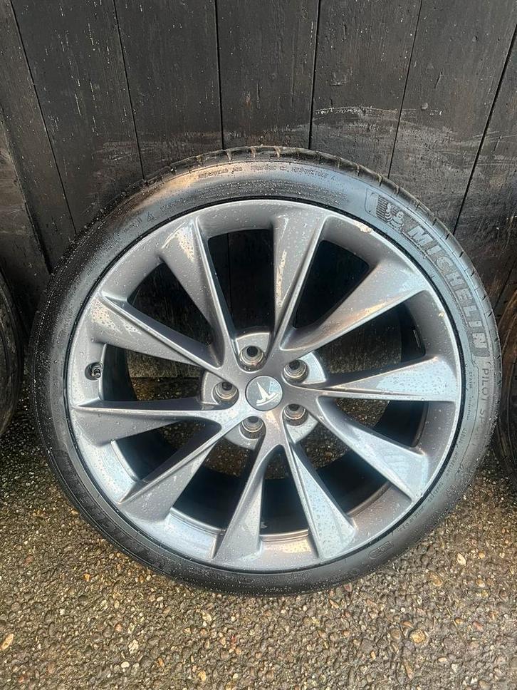 Originele Tesla model S turbine velgen 21? 5x120 breedset, Gebruikt, 265 mm, Banden en Velgen, Niet ingevuld