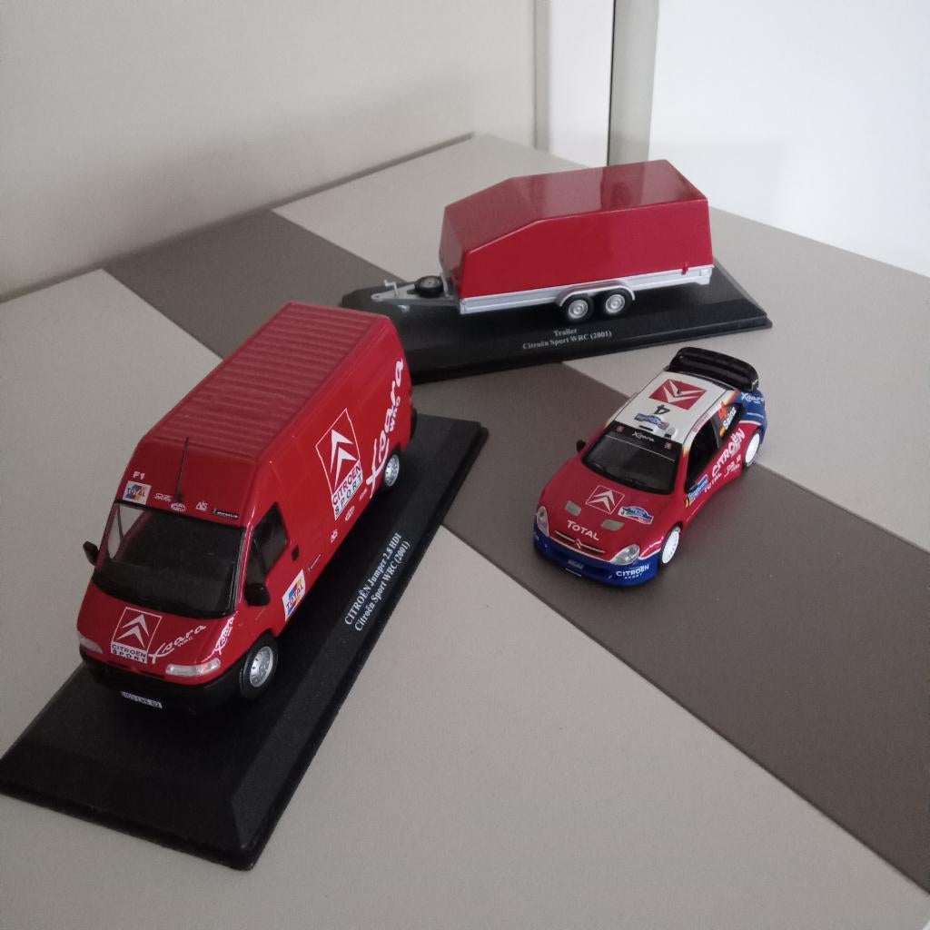CITROEN JUMPER +XSARA RALLY +TRAILER--1/43, Verzenden, Auto, Overige merken