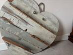Wanddecoratie houten hart - Grey white wash, Ophalen, Gebruikt