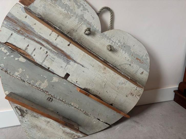 Wanddecoratie houten hart - Grey white wash, Huis en Inrichting, Woonaccessoires | Wanddecoraties, Gebruikt, Ophalen