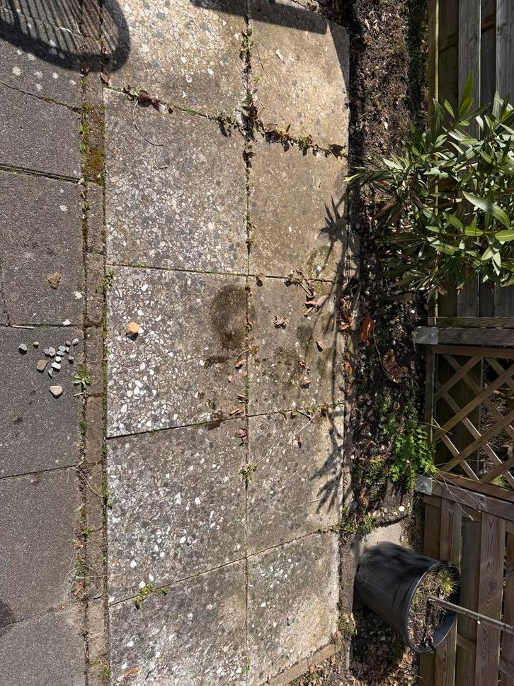 10 Terrazzo betontegels 50x50 cm - Opknapper, Tuin en Terras, Tegels en Klinkers, Gebruikt, Terrastegels, Beton, Minder dan 5 m²